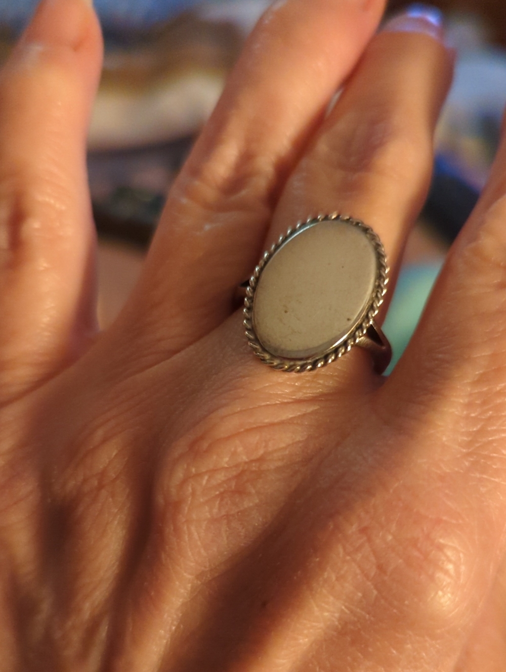Sterling Silver Oval Signet Ring- Brand Unspecified